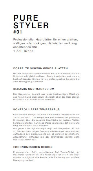 pH Glätteisen PURE STYLER #01